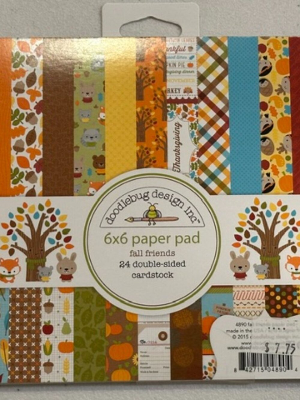 NEW Doodlebug Design Inc. "Fall Friends" 6" x 6" Paper Pad